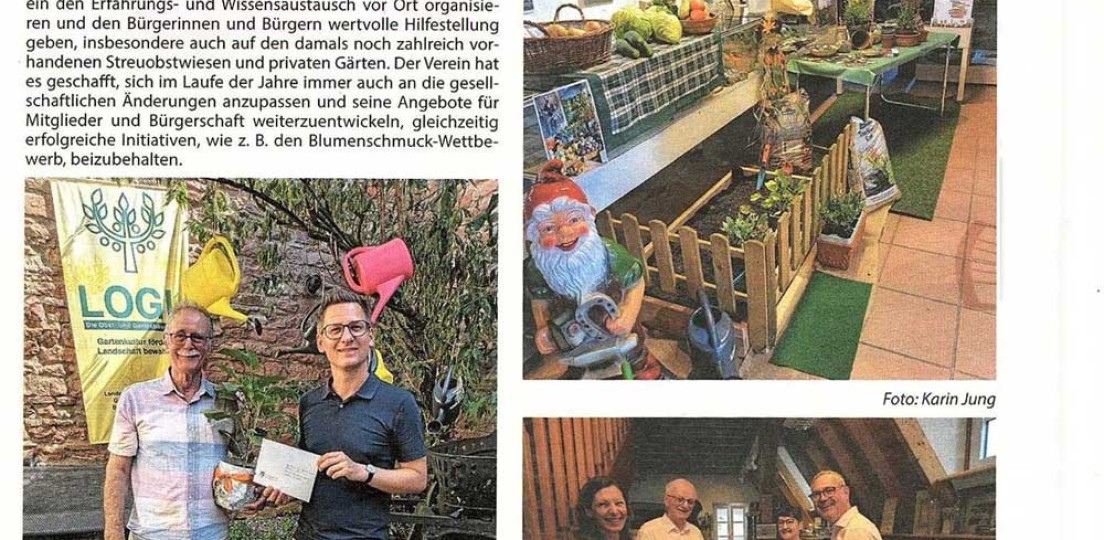 100 Jahre OGV - Bericht im Amtsblatt
